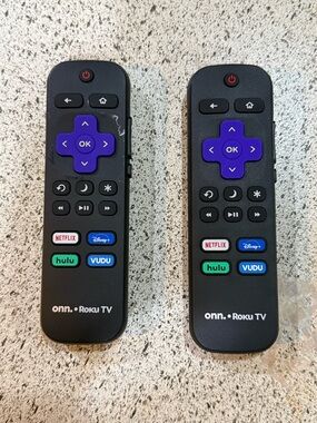 2 Roku TV Remotes - No Battery Cover